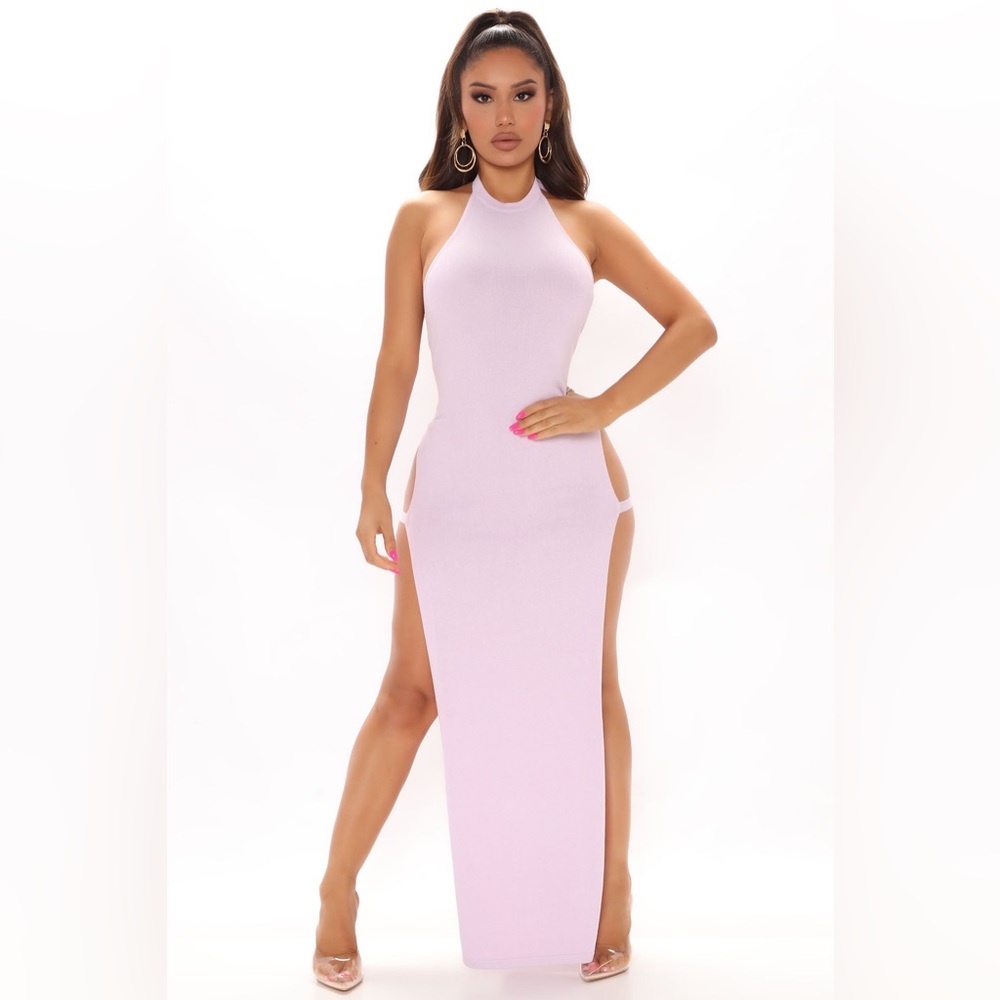 NWT Fashion Nova Breezy Nights Sweater Maxi Dress - Lilac Sized XL